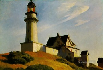 two boys singing Painting - lighthouse at two lights 1929 Edward Hopper